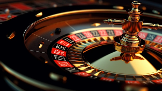 Foto foto von casino-roulette-tisch im casino-hintergrund generative ki