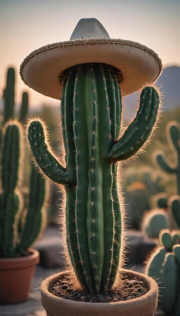 Foto von Cinco De Mayo Kaktus in Sombrero