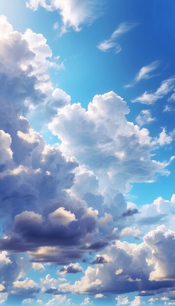 Foto von Cumulonimbus-Wolke am hellblauen Himmel an einem sonnigen Tag von unten