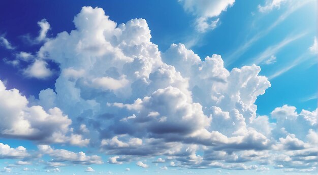 Foto von Cumulonimbus-Wolke am hellblauen Himmel an einem sonnigen Tag von unten