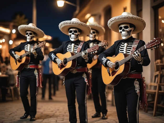 Foto foto von der skeleton mariachi band