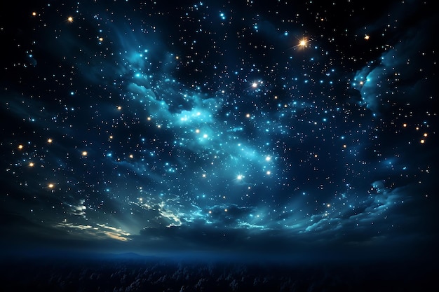 Foto von Dreamy Night Sky ein faszinierender Nachthimmel funkelt mit blau Blau Montag Tapete Telefon