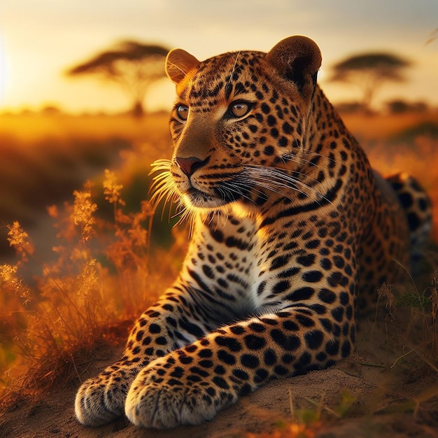 Foto von einem afrikanischen Leoparden, das ein furchteinflößendes Wildtier aussieht