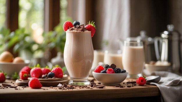 Foto von einem Glas Fruchtmilchshake