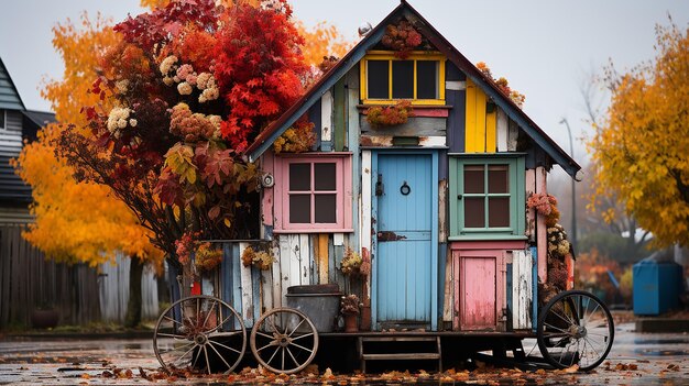 Foto von einem Holzhaus