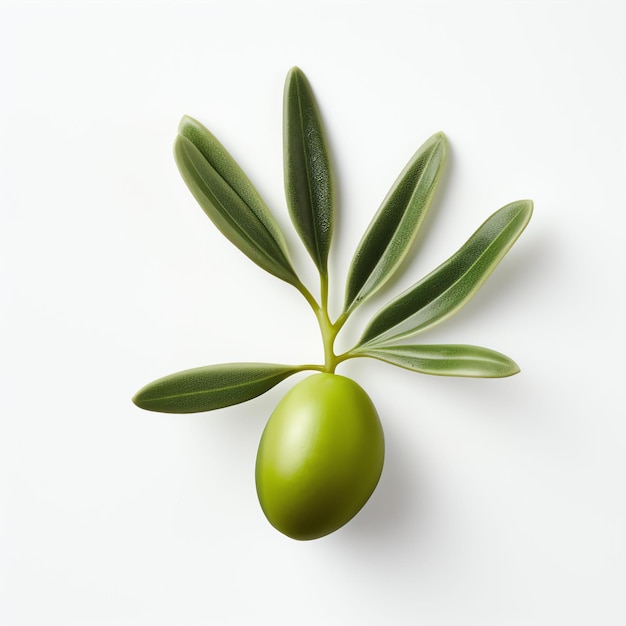 Foto foto von einer olive von oben nach unten mit weißem hintergrund