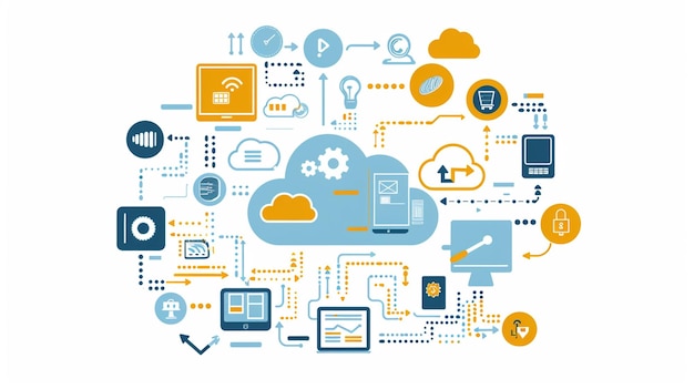 Foto foto von entfernten cloud-daten digitaler speicherung im rechenzentrum über das internet generative ki