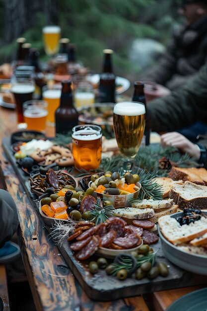 Foto von Freunden, die ein Picknick in einem dänischen Botanischen Garten mit Familienaktivitäten genießen