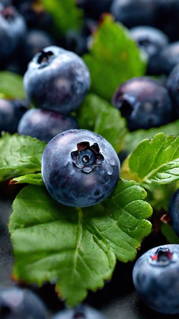 Foto von Früchten mit Blaubeeren als Hintergrund