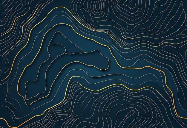 Foto foto von geometrischer dunkler topographischer karte schwarzer luxus-hintergrund mit goldenen elementen