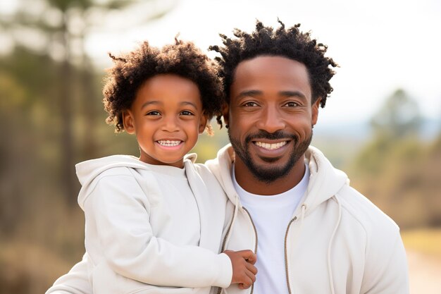 Foto von glücklichem Vater und Sohn