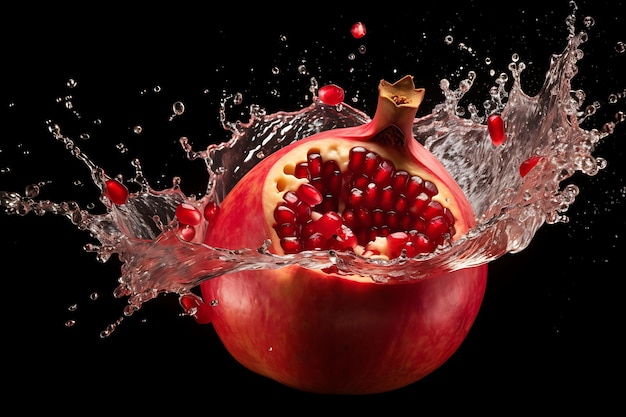 Foto von Granatapfelsaft-Splash in MidAir-Granatapfel