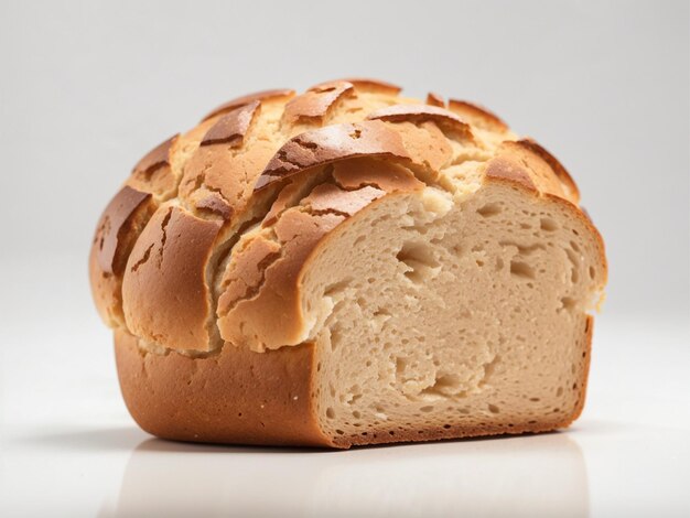 Foto foto von hausgemachtem flauschigem milchbrot auf hellem hintergrund