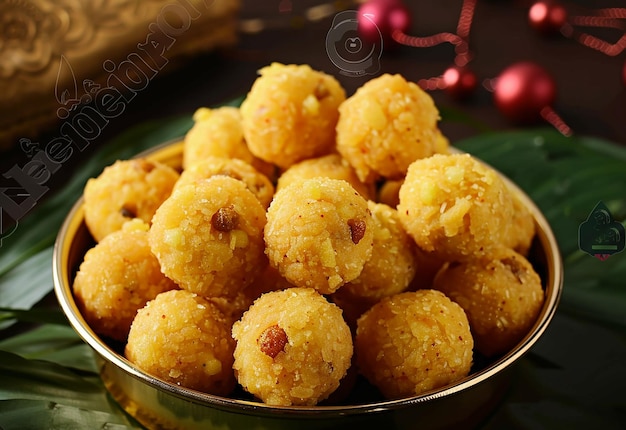 Foto von laddoo laddu motichoor laddu indischen traditionellen Süßigkeiten