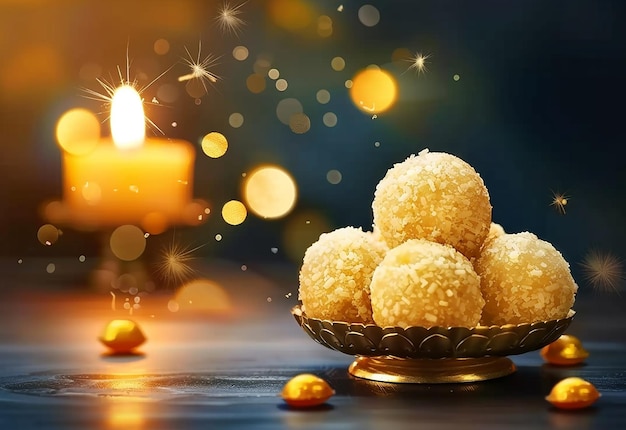 Foto von laddoo laddu motichoor laddu indischen traditionellen Süßigkeiten