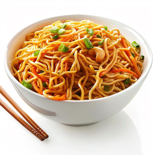Foto von Lo Mein isoliert auf weißem Hintergrund
