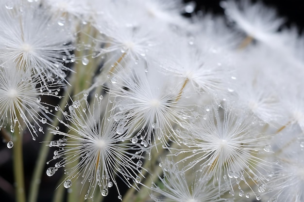 Foto von Löwenzahnkerne auf einem Spinnennetz