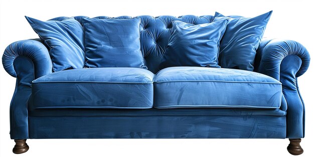 Foto foto von luxury blue comfort sofa isoliert auf weißem hintergrund