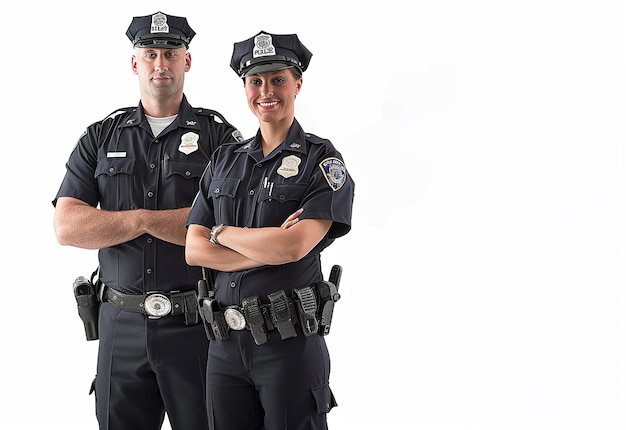 Foto von männlichen und weiblichen Polizisten