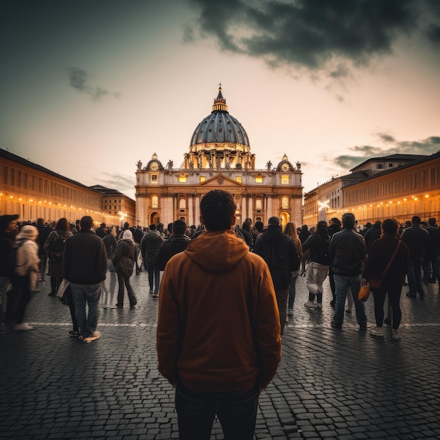 Foto von Menschen vor dem Petersdom in der Vatikanstadt, Italien