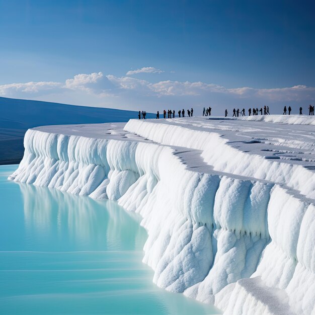 Foto von Menschen vor Pamukkale in der Türkei