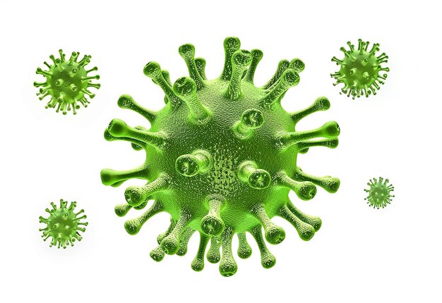 Foto von mikroskopischen Keimen des Coronavirus-Virus Hintergrund mit Kopierraum 3D-Render