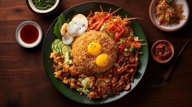 Foto von Nasi Goreng mit klassischem indonesischem gebratenem Reisgericht