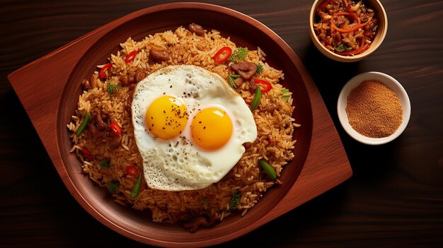 Foto von Nasi Goreng mit klassischem indonesischem gebratenem Reisgericht