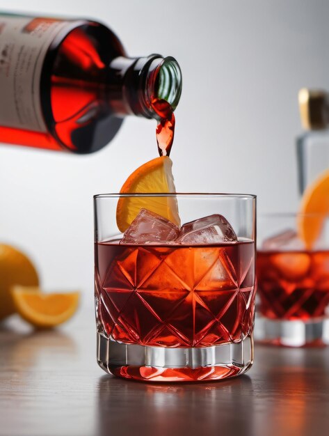 Foto von Negroni-Cocktail auf Weiß