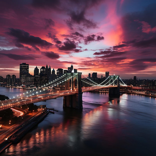 Foto von New York Drohnen-Stil Bild Brooklyn Bridge