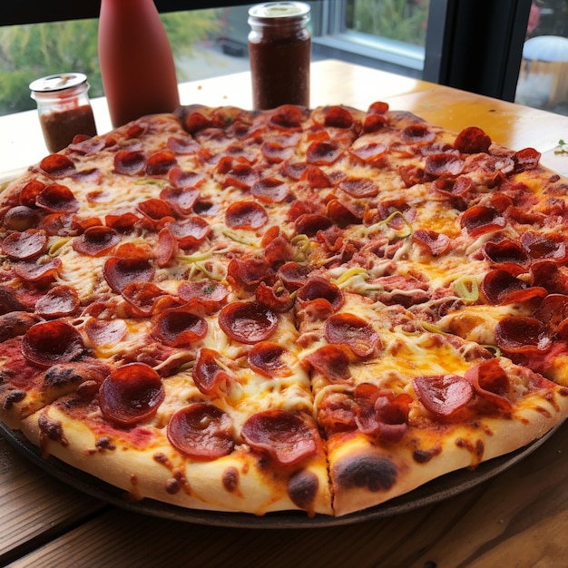 Foto von Pepperoni-Pizza-Käse, Pizza-Nahrung, Pizza-Pizza, Pepperoni-Mozzarella, Mozzarella-Köse