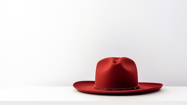 Foto von Red Cowboy Hat auf weißem Hintergrund