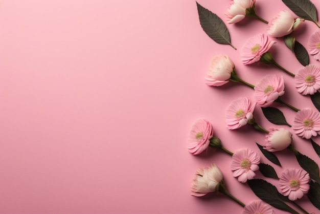 Foto von schönen kleinen rosa Blumen Hintergrund sauber und moderner Hintergrund generativ ai