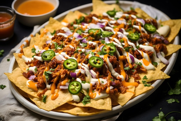 Foto von sehr leckerem Chili-Nachos-Käse