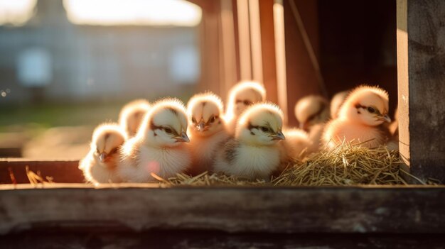 Foto von vielen Küken auf der Farm