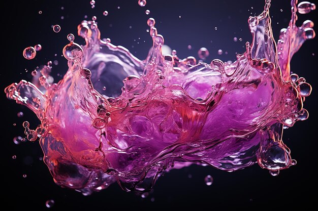 Foto von Wasserspritzen mit violetten Neonlichtern