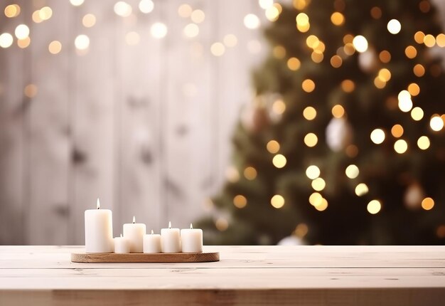 Foto von Weihnachtsgirlanden, Weihnachtshintergrund und Tannenbaumschmuck mit rot-goldenem Geschenk