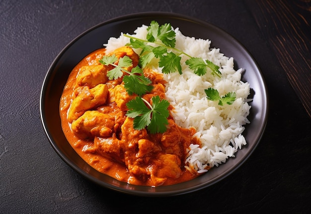 Foto von würzigem, leckerem Reis und Curry