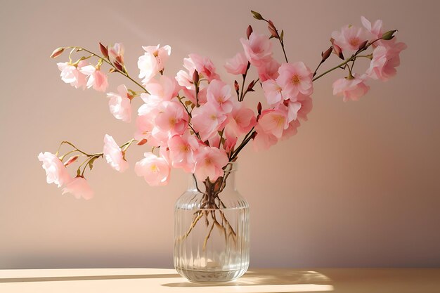 Foto von zarten Kirschblütenzweigen in einem Glas