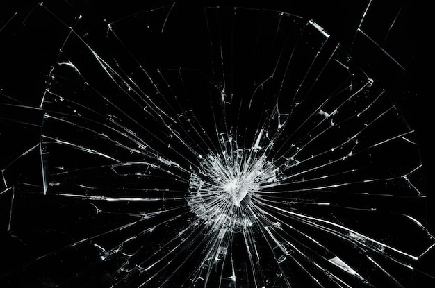 Foto von zerbrochenem Glas auf schwarzem Hintergrund