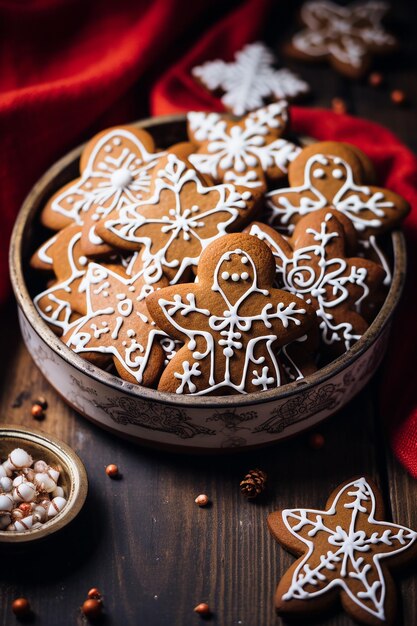 Foto foto weihnachtsbacktradition lebkuchenplätzchen