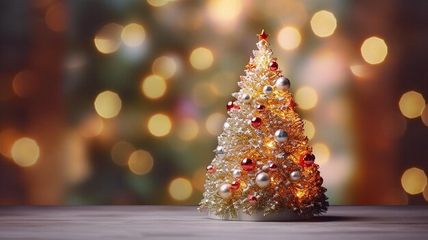 Foto-Weihnachtsbaum auf unscharfem Hintergrund