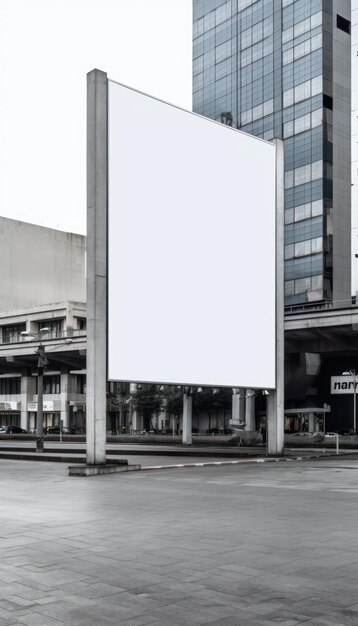 Foto weiße leere große Plakatvorlage für Gebäude in der Stadt