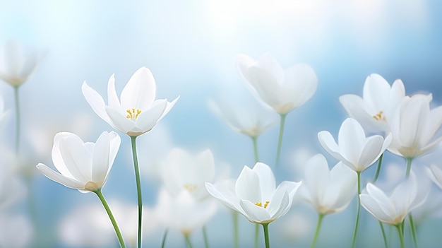 Foto weiße Tulpen auf einem leicht verschwommenen Hintergrund