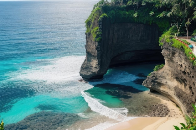 Foto foto wunderschöner diamond beach in bali, indonesien