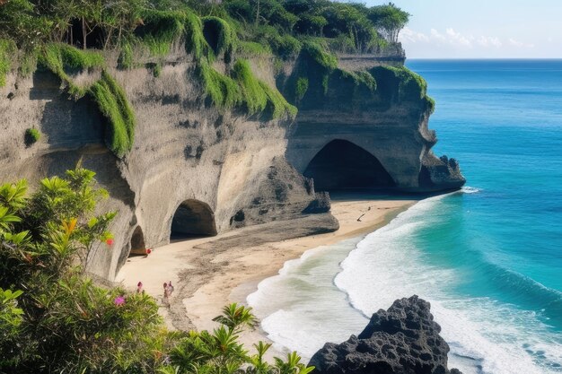 Foto wunderschöner Diamond Beach in Bali, Indonesien