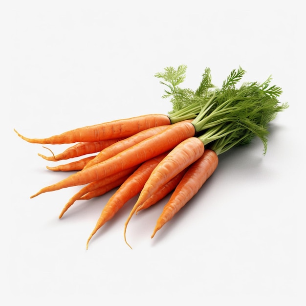 Foto de zanahorias sin fondo con el dorso blanco