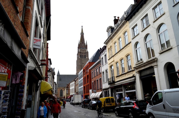 Foto de un ZEEBRUGGE BELGIUM 7 de junio de 2015 Antigua arquitectura de la ciudad de Zeebrugge en Bélgica