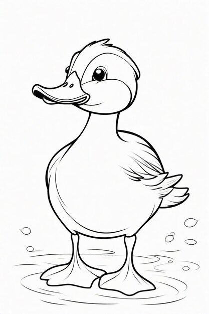 Foto Zeichnung einer Ente für Kinder Malseite