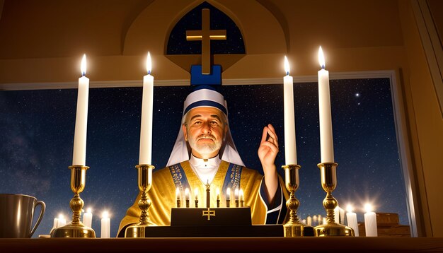 Foto foto zur feier eines heiligen hanukkah-tages